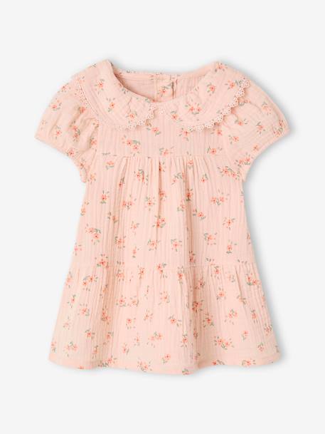 Robe à col claudine bébé fille rose pâle - vertbaudet enfant 