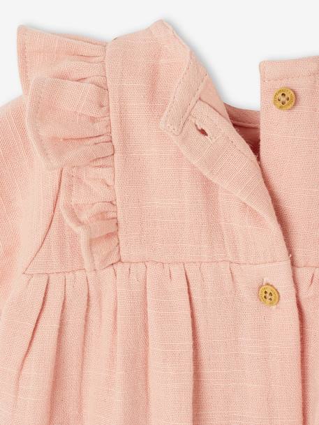 Newborn cotton gauze dress rose - vertbaudet enfant 