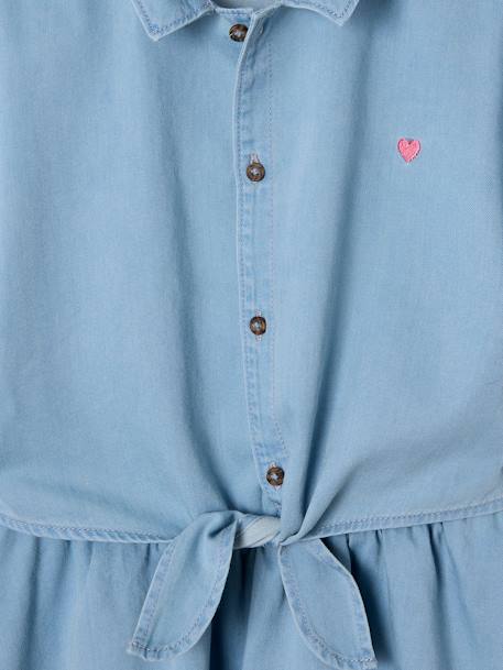 Tie-front blouse and skirt set for girls coral+light blue - vertbaudet enfant 