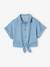 Tie-front blouse and skirt set for girls coral+light blue - vertbaudet enfant 