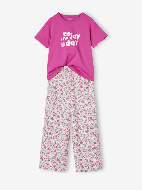 T-shirt and wide-leg trousers set for girls violet - vertbaudet enfant 