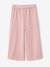 Cropped Wide-Leg Trousers in Tencel®, for Girls rose - vertbaudet enfant 