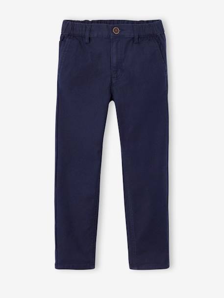 Pantalon garçon esprit chino facile à enfiler beige+marine - vertbaudet enfant 