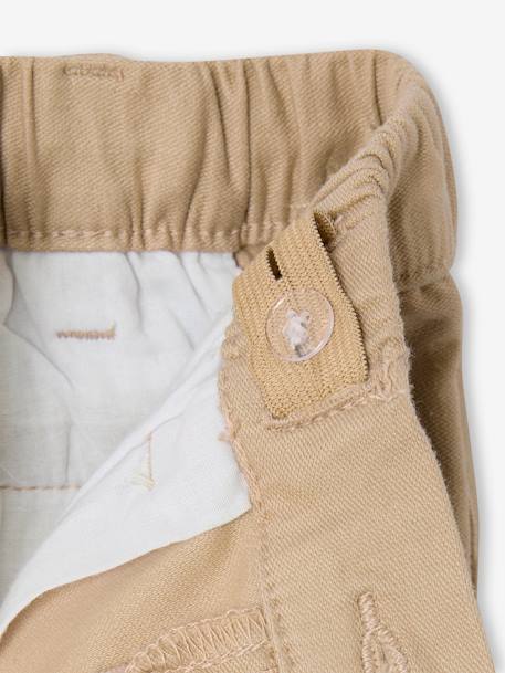 Easy-to-put-on chino-style trousers for boys beige+navy blue - vertbaudet enfant 