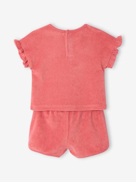 Ensemble bébé t-shirt + short en éponge fraise - vertbaudet enfant 