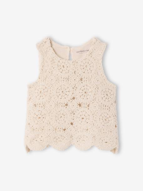 Top + Shorts Set in Macramé for Babies vanilla - vertbaudet enfant 