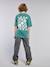 T-Shirt with Front/Back Motif, Faded Effect, JONEN aqua green+ecru - vertbaudet enfant 