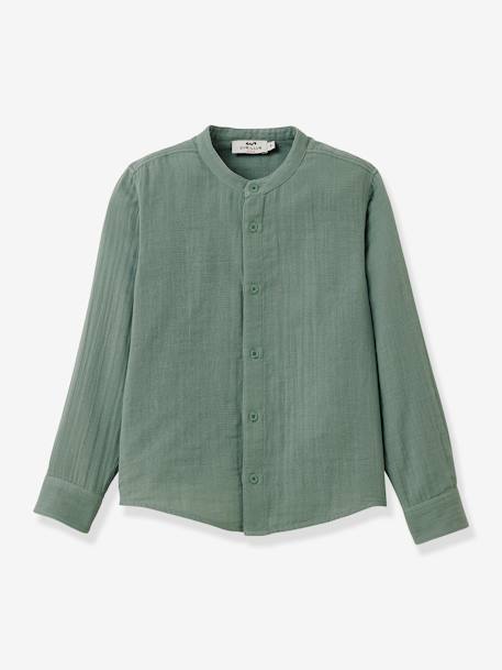 Boy's cotton gauze shirt CYRILLUS aqua green - vertbaudet enfant 