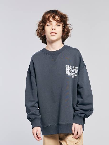 Sweat loose effet délavé noir - vertbaudet enfant 