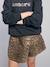 Asymmetrical Leopard Print Mini Skort for Girls, JONEN beige - vertbaudet enfant 