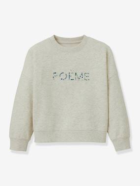 Sweat à message fille en tissu Liberty coton bio - vertbaudet enfant Fille-Pull, gilet, sweat-Sweat-Sweat à message fille en tissu Liberty coton bio