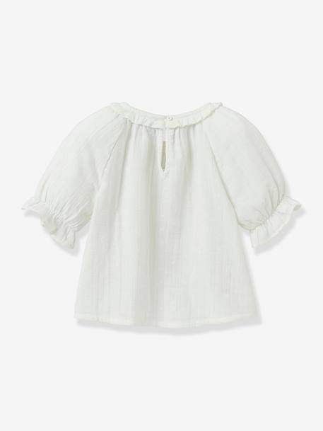 English embroidery blouse in cotton gauze CYRILLUS ecru - vertbaudet enfant 