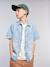 Chemise denim léger manches courtes garçon denim bleached - vertbaudet enfant 