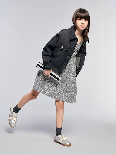 Oversized Denim Jacket for Girls, JONEN denim grey - vertbaudet enfant 