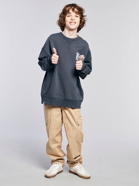 Washed-Effect Parachute Trousers, JONEN beige - vertbaudet enfant 