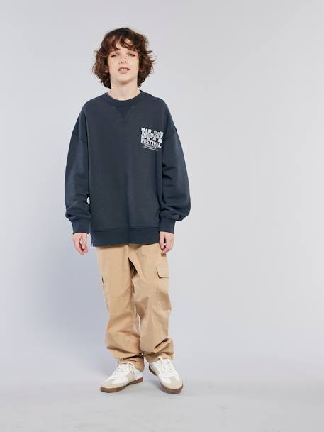 Loose Worn-Effect Sweatshirt, JONEN black - vertbaudet enfant 