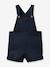 Linen and cotton baby dungaree shorts CYRILLUS navy blue - vertbaudet enfant 