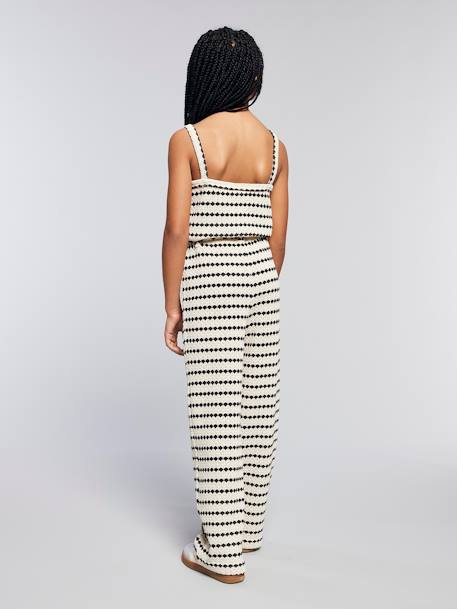 Fancy Knitted Wide-Leg Trousers for Girls, by JONEN black+striped black - vertbaudet enfant 