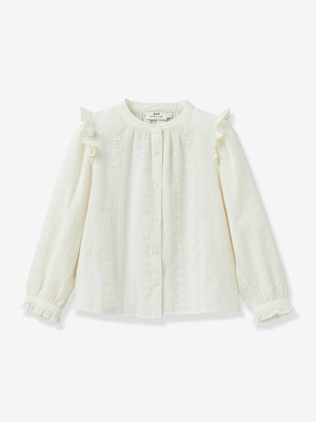 CYRILLUS embroidered girl's shirt ecru - vertbaudet enfant 