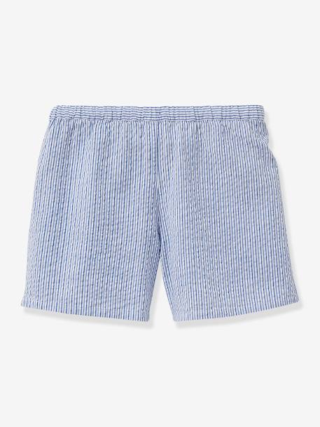 Seersucker skort for girls CYRILLUS striped blue - vertbaudet enfant 