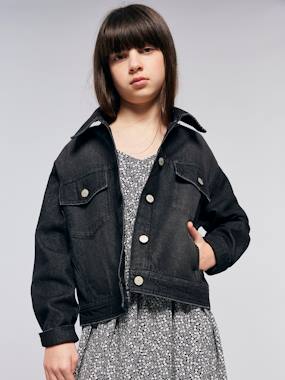 Veste en jean oversize fille  - vertbaudet enfant