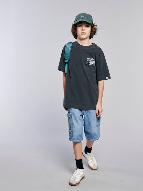 Bermuda skateur denim bleached+denim gris - vertbaudet enfant 
