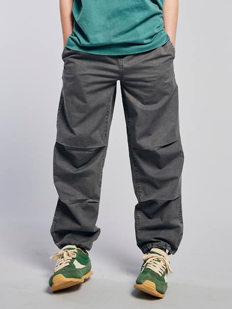 Washed-Effect Parachute Trousers, JONEN anthracite - vertbaudet enfant 