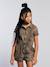 Leopard Print Denim Dungarees beige - vertbaudet enfant 