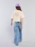 Jean large effet usé fille bleu clair+bleu moyen - vertbaudet enfant 