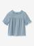 Chemise fille en gaze - coton biologique bleu jean+vert sauge - vertbaudet enfant 