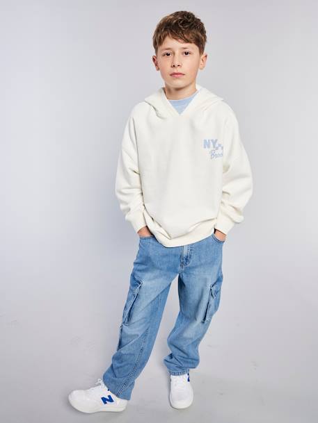 JONEN front/back printed hooded sweatshirt ecru - vertbaudet enfant 