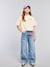 Distressed Wide-Leg Jeans for Girls, JONEN light blue+medium blue - vertbaudet enfant 