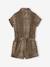 Leopard Print Denim Dungarees beige - vertbaudet enfant 