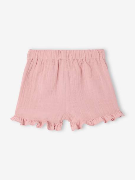 Pack of 2 baby shorts, 1 plain + 1 printed rose - vertbaudet enfant 