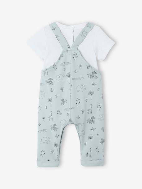 Ensemble 3 pièces naissance salopette + body + foulard bleu - vertbaudet enfant 