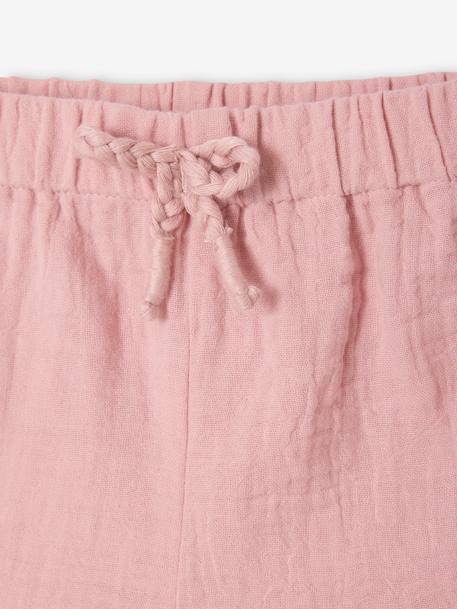 Pack of 2 baby shorts, 1 plain + 1 printed rose - vertbaudet enfant 