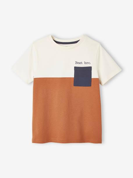 T-shirt garçon coloblock manches courtes ardoise+menthe+orange+vert anglais - vertbaudet enfant 