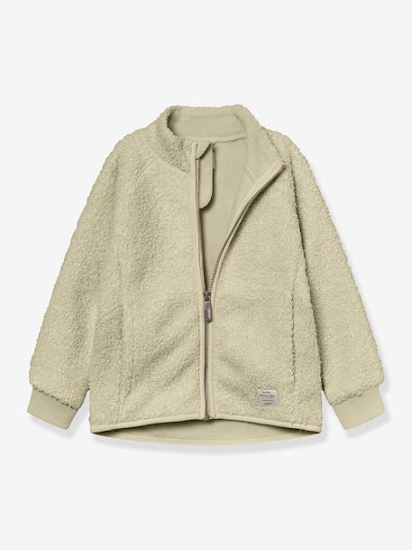 Veste en teddyfleece avec fermeture éclair MATCEDRIC sable+vert - vertbaudet enfant 