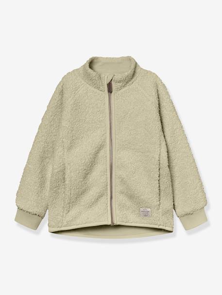 Veste en teddyfleece avec fermeture éclair MATCEDRIC sable+vert - vertbaudet enfant 