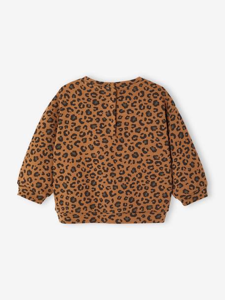 Sweat bébé léopard coeur doré capsule famille beige+gris foncé - vertbaudet enfant 