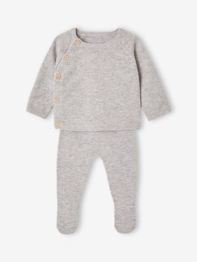 Bébé-Ensemble naissance pull pantalon laine et cachemire personnalisable