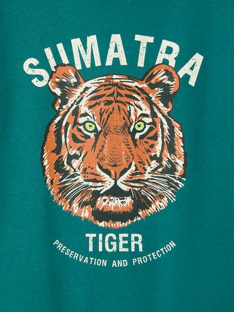 Tiger print T-shirt for boys fir green - vertbaudet enfant 