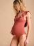 One-Piece Frilly Swimsuit, Maternity & Nursing, ENVIE DE FRAISE terracotta - vertbaudet enfant 
