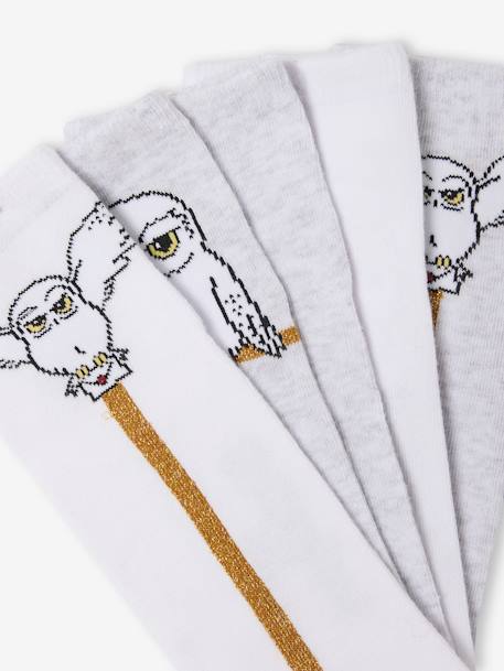 Pack of 5 Pairs Socks, Harry Potter® Glitter Hedwig white - vertbaudet enfant 