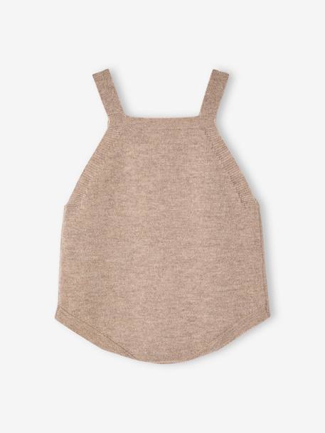 Barboteuse bébé laine et cachemire personnalisable beige chiné - vertbaudet enfant 