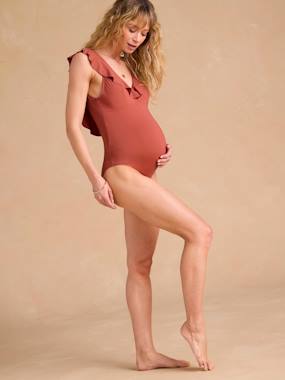 Maillot de bain de grossesse et allaitement 1 pièce à volant - vertbaudet enfant -Maillot de bain de grossesse et allaitement 1 pièce à volant