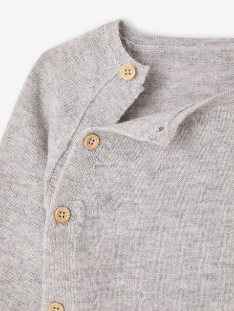 Ensemble naissance pull pantalon laine et cachemire personnalisable gris chiné - vertbaudet enfant 