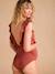 One-Piece Frilly Swimsuit, Maternity & Nursing, ENVIE DE FRAISE terracotta - vertbaudet enfant 