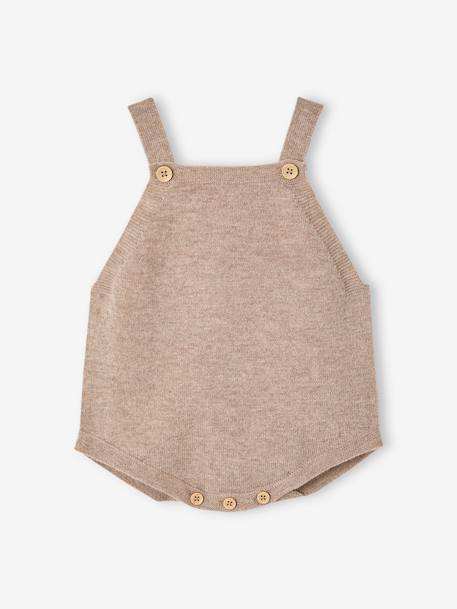Barboteuse bébé laine et cachemire personnalisable beige chiné - vertbaudet enfant 