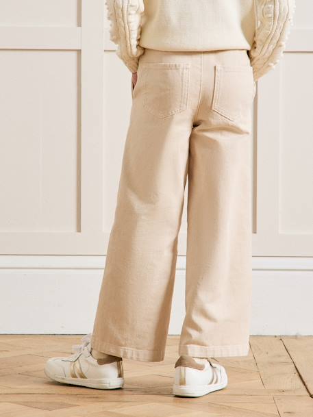 Pantalon large fille sable - vertbaudet enfant 